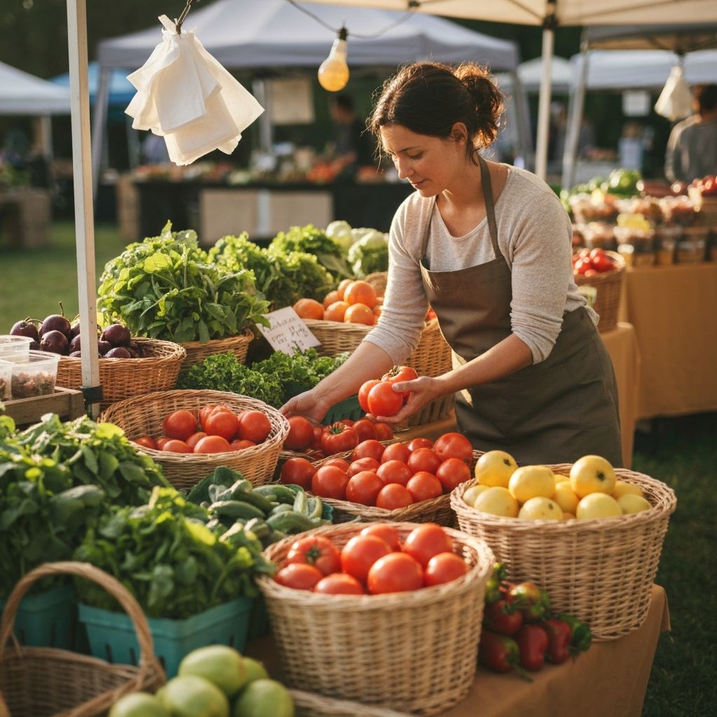 Osoba bira svježe voće i povrće na tržnici ili u radnji