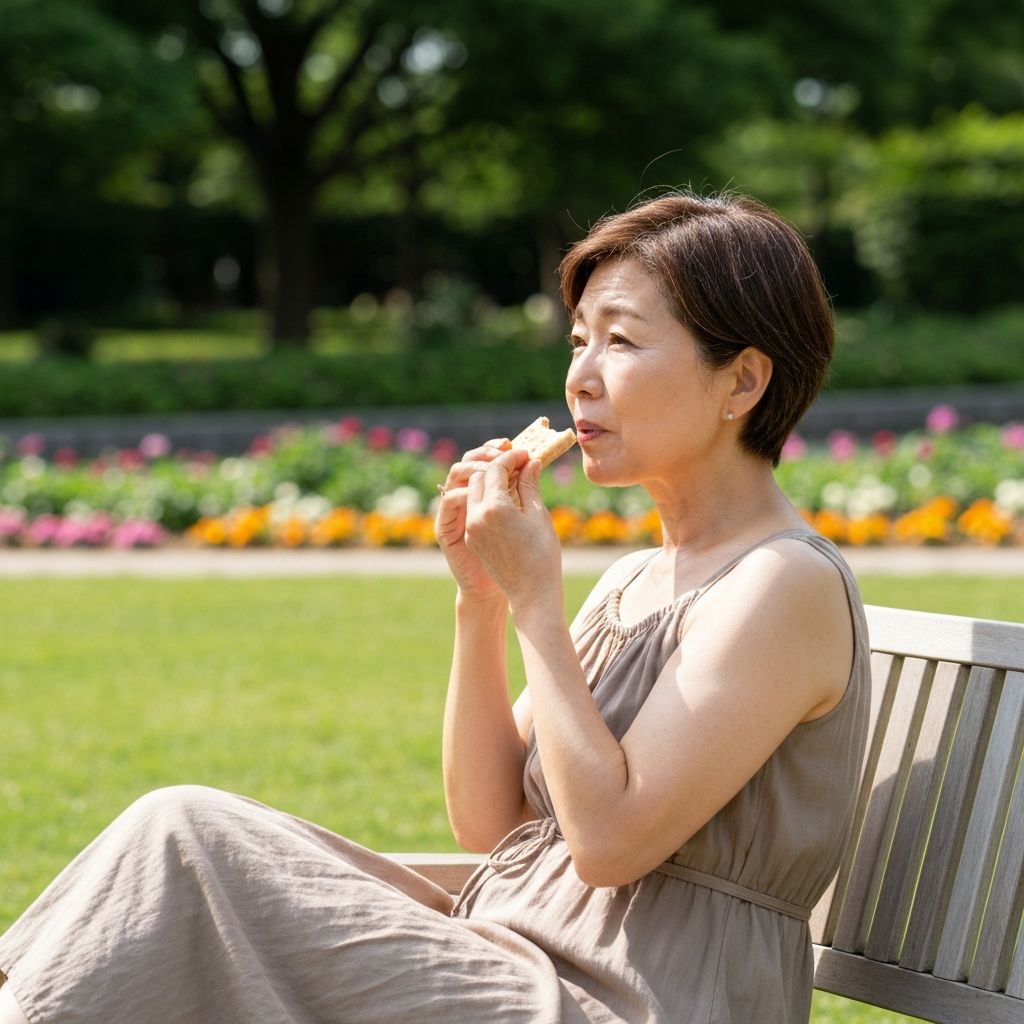 Osoba uživaju u casual zalogaju u parku ili vrtu